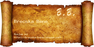 Brecska Bene névjegykártya